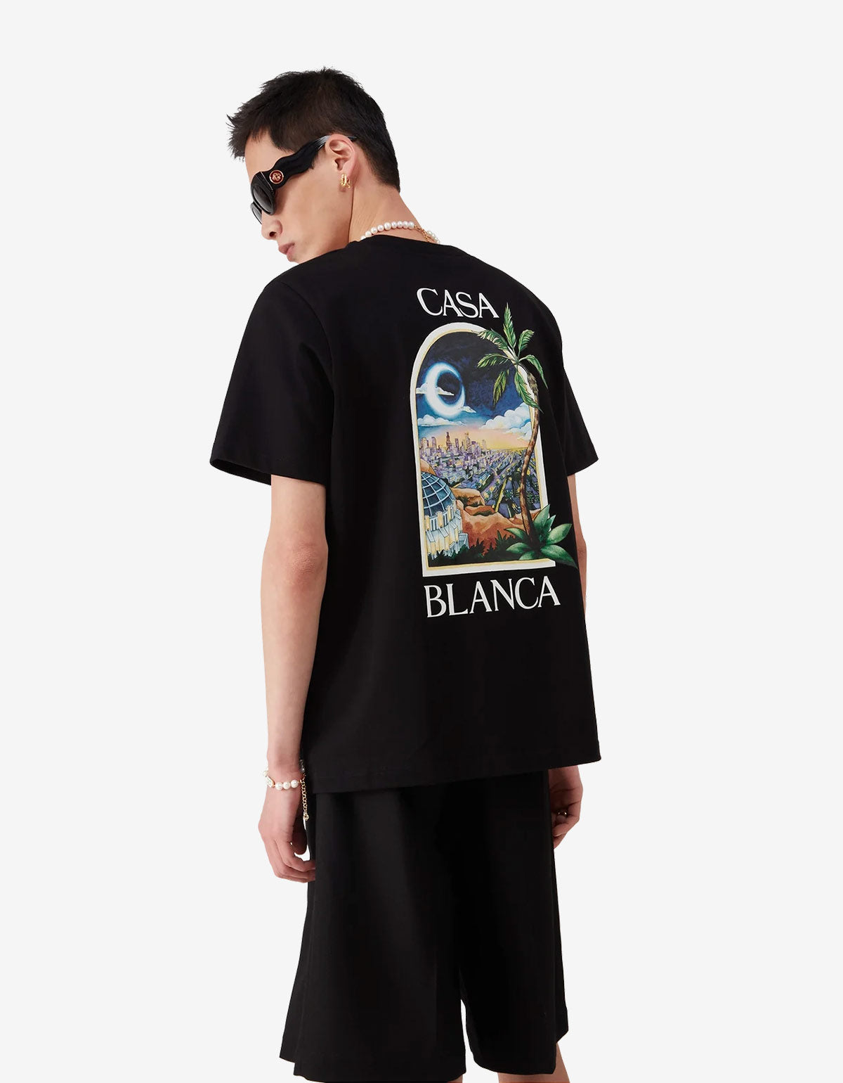 Casablanca Black LA Nights Print T-Shirt MS25-JTS-001-11